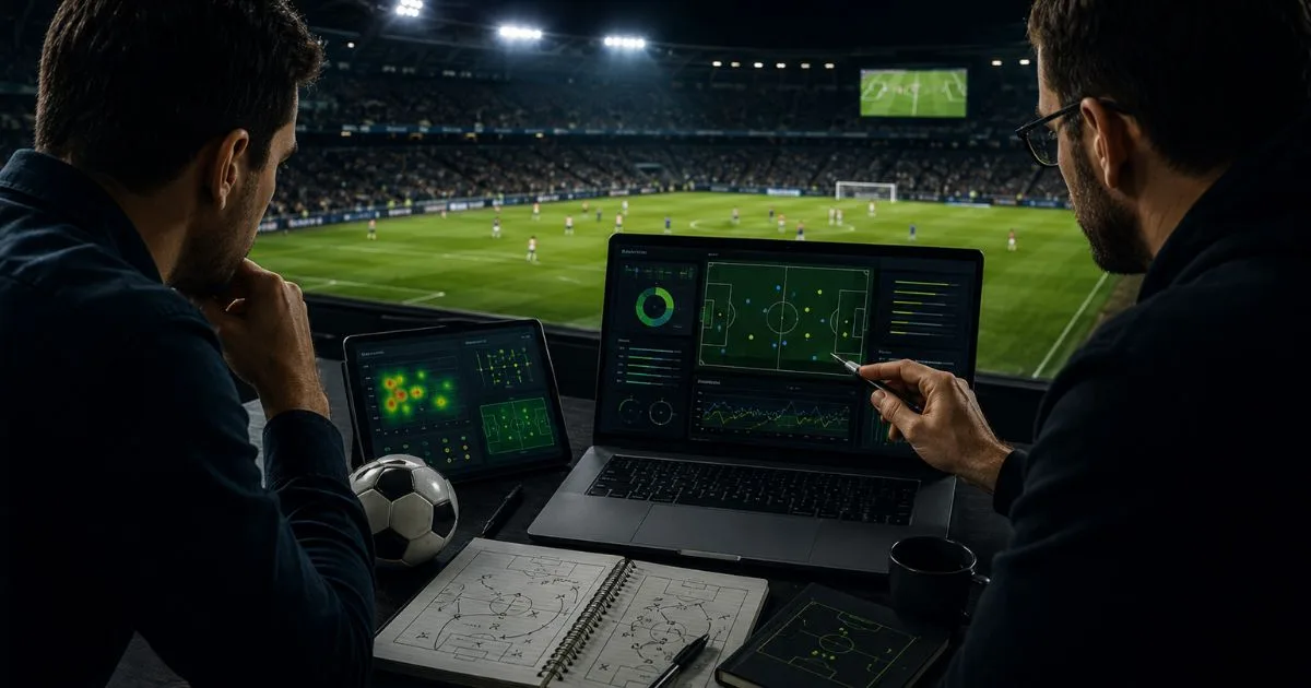 People analyze soccer match