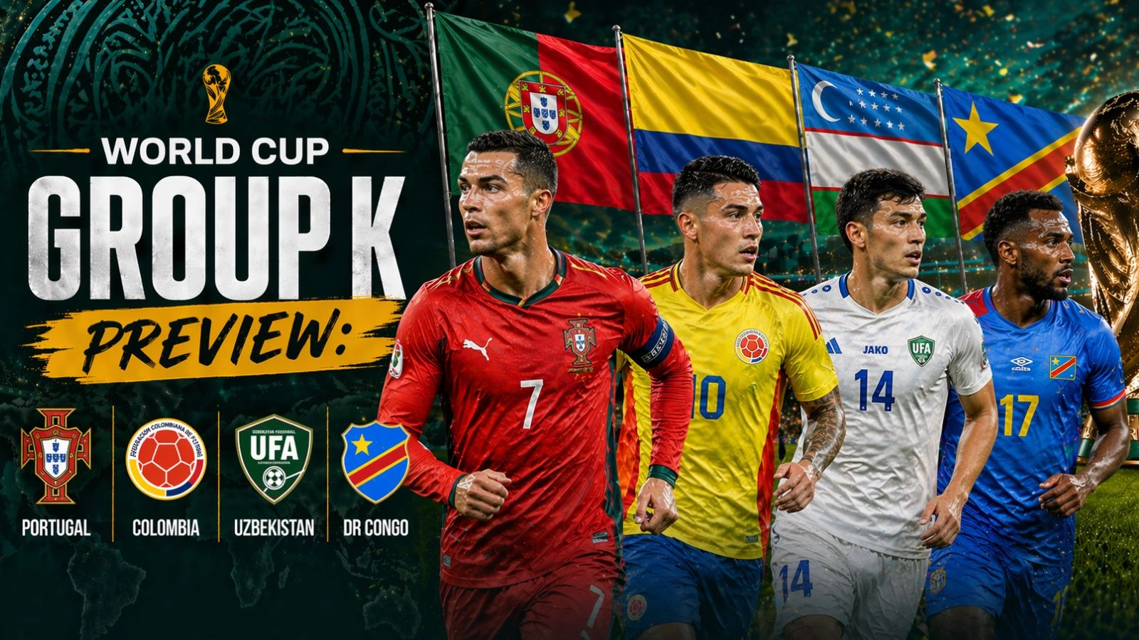 World Cup Group K Preview: Portugal, Colombia, Uzbekistan, DR Congo