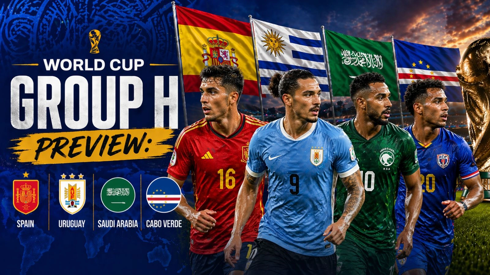 World Cup Group H Preview: Spain, Uruguay, Saudi Arabia, Cabo Verde