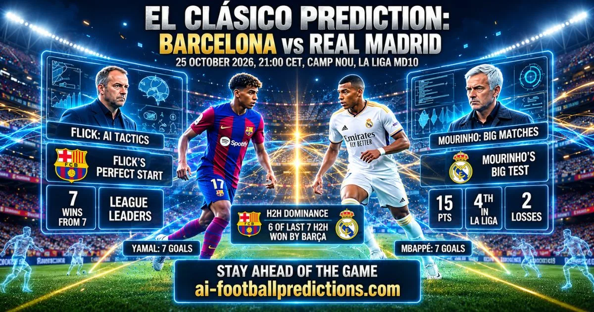 El Clásico Prediction: Barcelona vs Real Madrid on 25 October – Can Mourinho End Flick's Dominance?