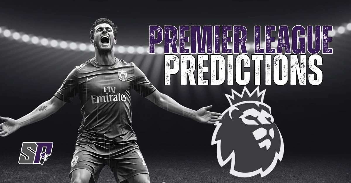 Premier League football player celebrating a goal inside a stadium